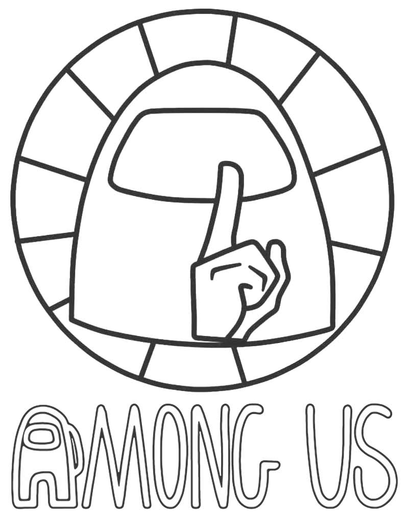 Logo Among Us kolorowanka do drukowania