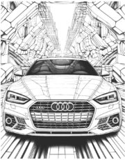 Szczegółowa kolorowanka z samochodem Audi
